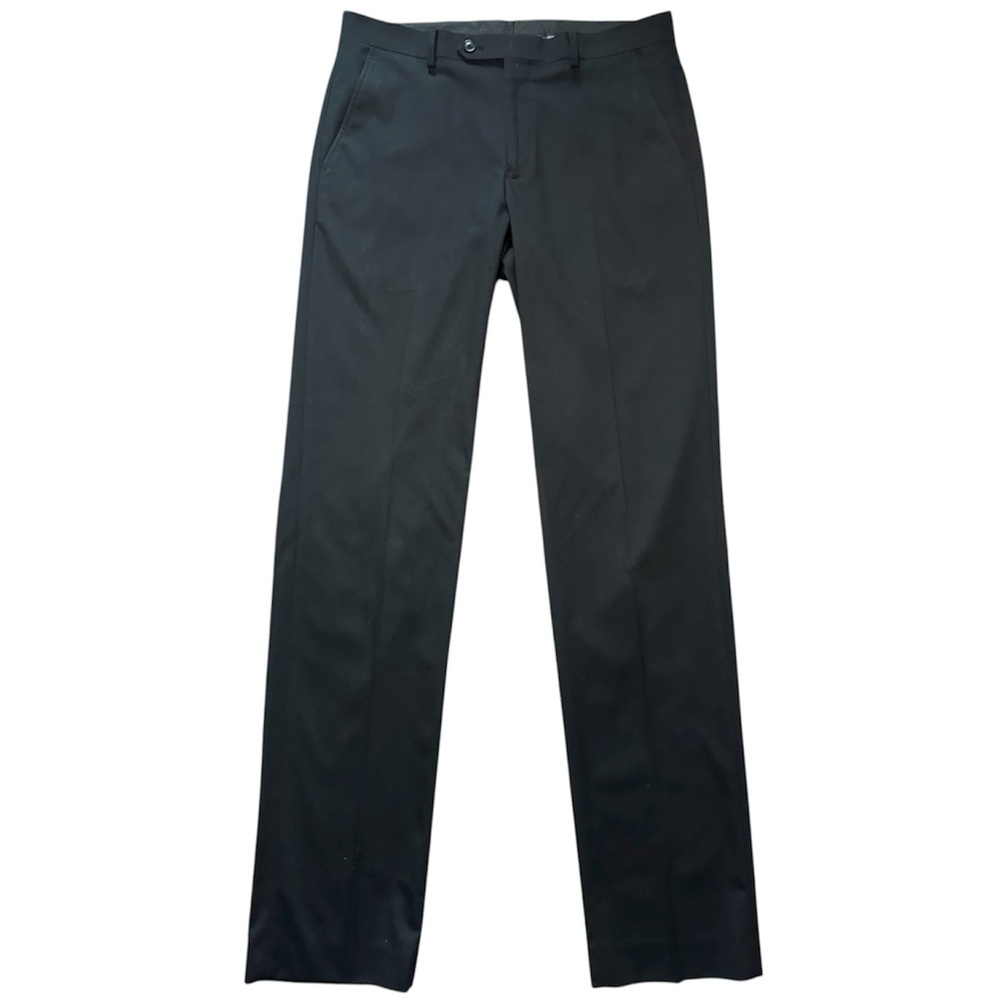 Alfani Men's Black Dress Pants Flat Front Formal Trousers 32W 34L